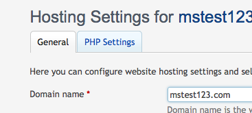 php settings plesk