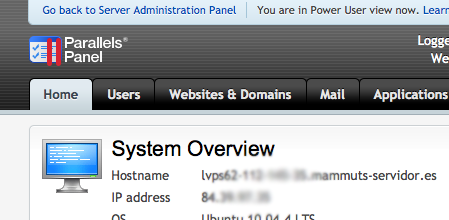website y domains plesk